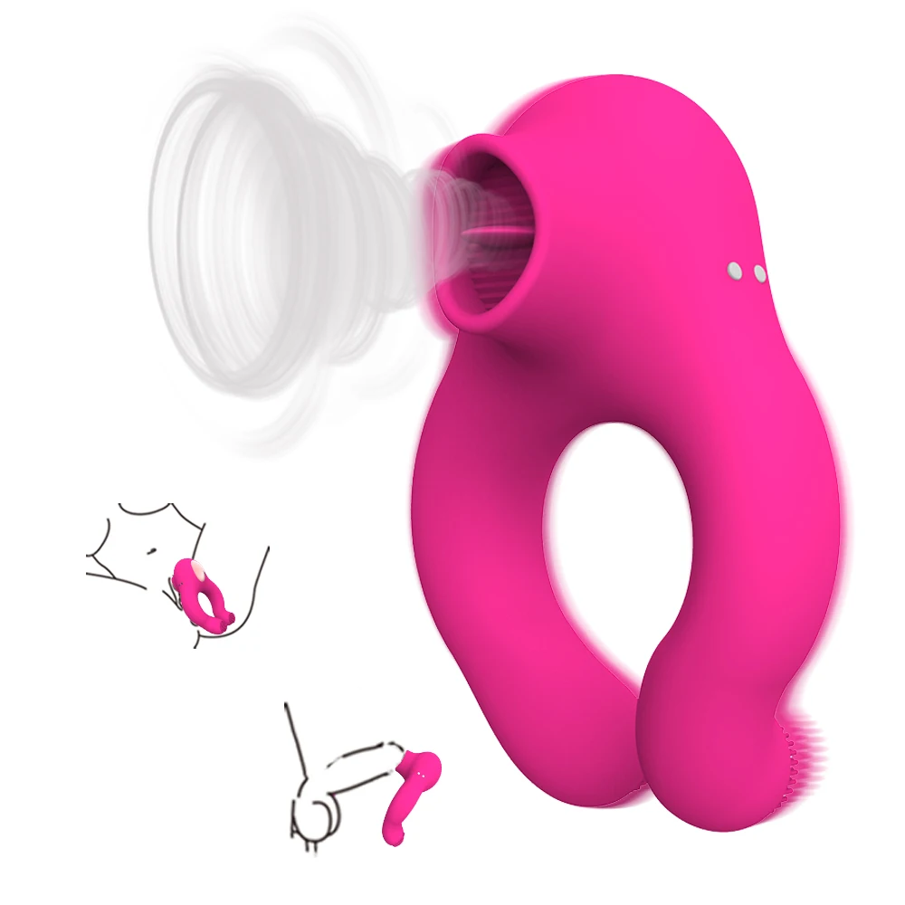 Унисекс вибратор мужской пенис кольцо язык секс игрушки 3 Мотор мастурбатор в