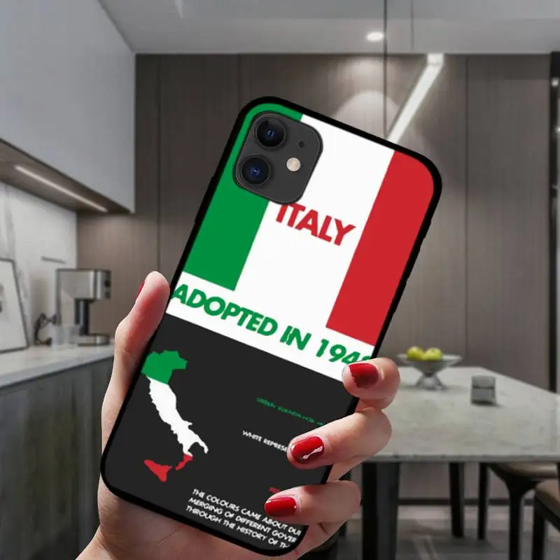 

Italian Flag Soft Cover Phone Case For IPhone 6 6s 7 8 Plus X Xs Xr Xsmax 11 12 Pro Promax 12mini
