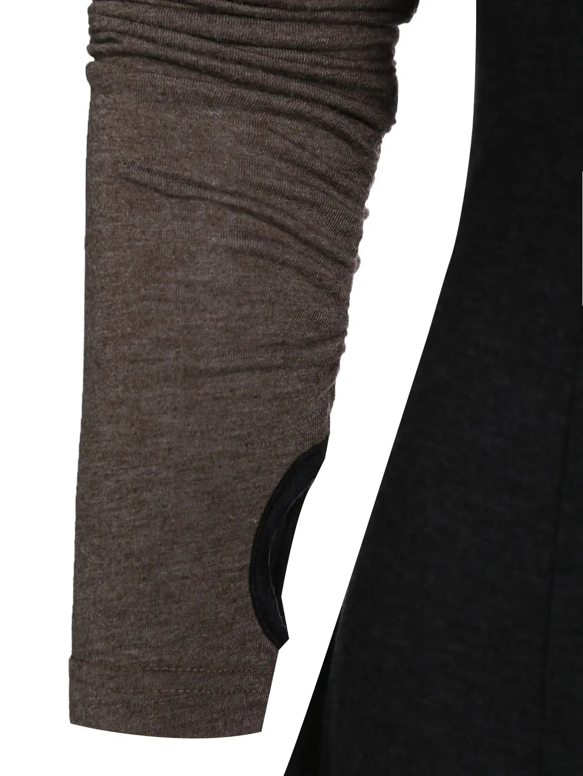 Женское готическое платье с капюшоном контрастное трапеция рукавами перчатками