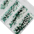 Изумрудные Стразы для украшения ногтей без фиксации, SS3-10