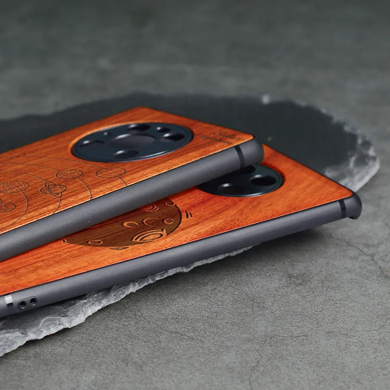 

Carveit Wood Case Huawei P30 P40 Mate 20 30 40 Pro Lite Carved Real Soft-Edge Cover Luxury Shell Accessory Protective Phone Hull