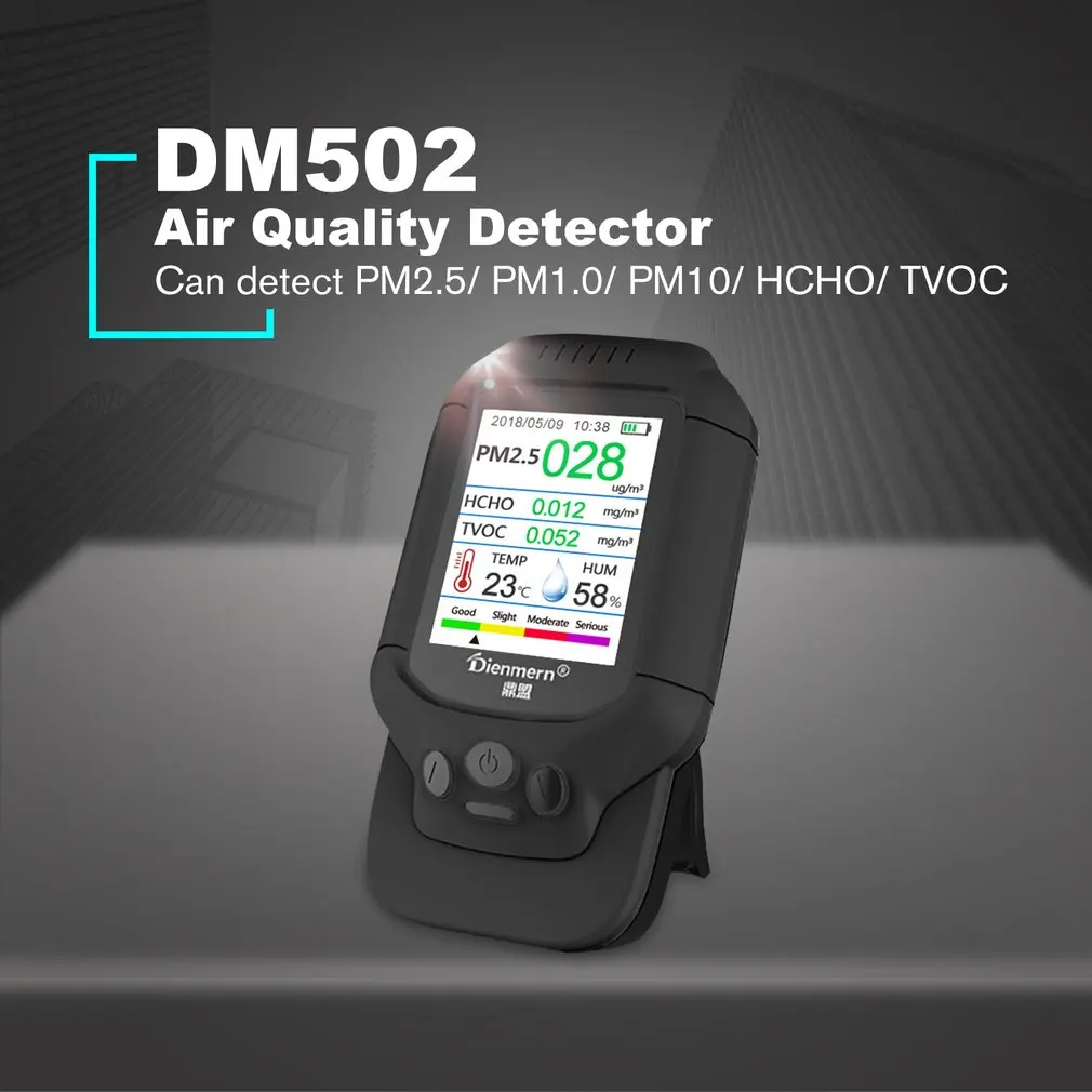 PM2.5/HCHO/TVOC монитор температуры и влажности AQI анализ качества воздуха тестер