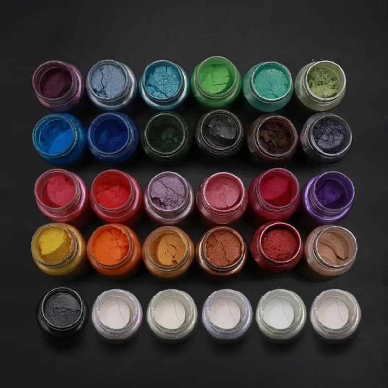 30 цветов слюда жемчужный порошок косметическая смола пигмент для мыла рук слайм