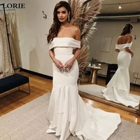 lorie mermaid wedding dresses satin off the shoulder bride dresses vestido de novia boho wedding gown custom made