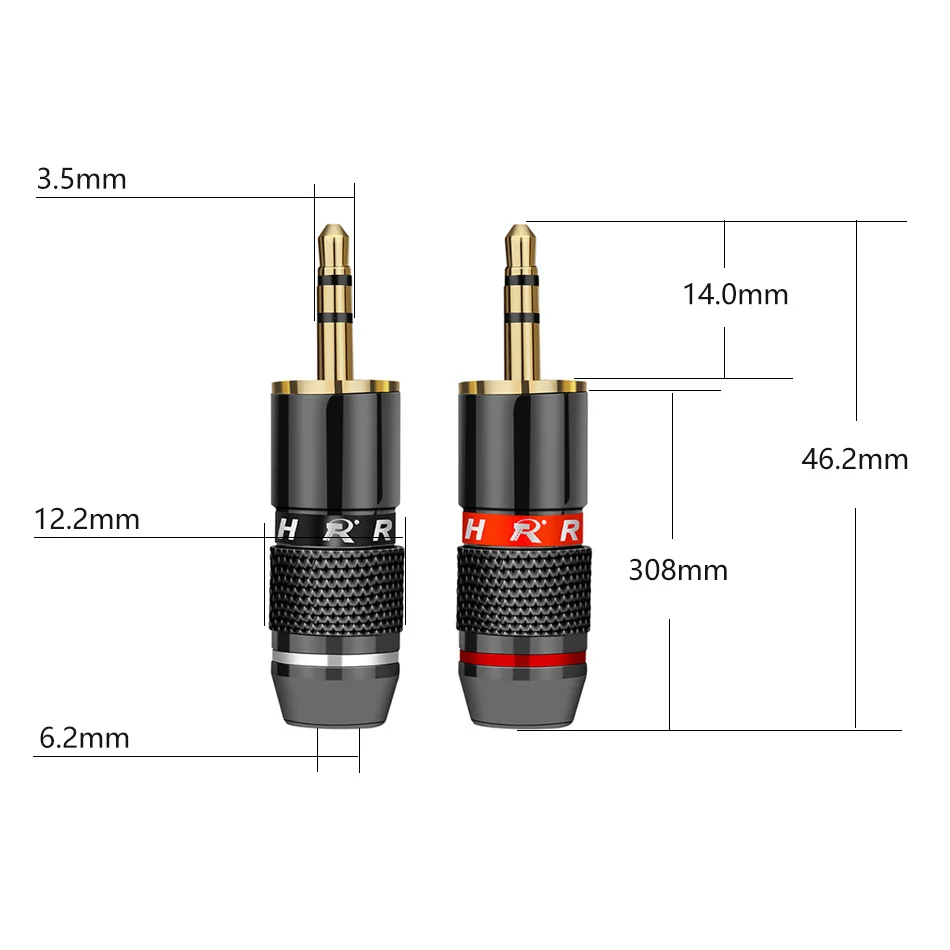 10 шт. позолоченные 3 Полюсные Наушники с разъемом 5 мм|3.5mm jack pole|jack 3jack 3.5mm |