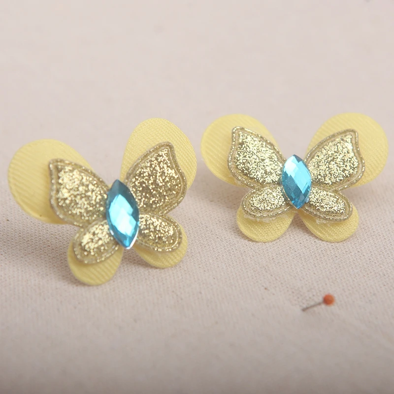 Новинка 2021 10 шт./лот двухслойные блестки бабочки мягкая аппликация для детского