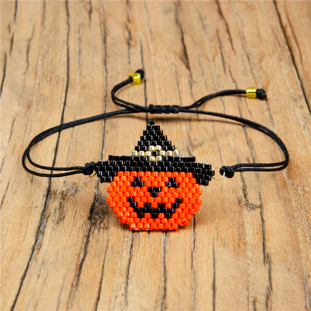 Хэллоуин подарок Тыква Лицо тканый простой браслет | Украшения и аксессуары