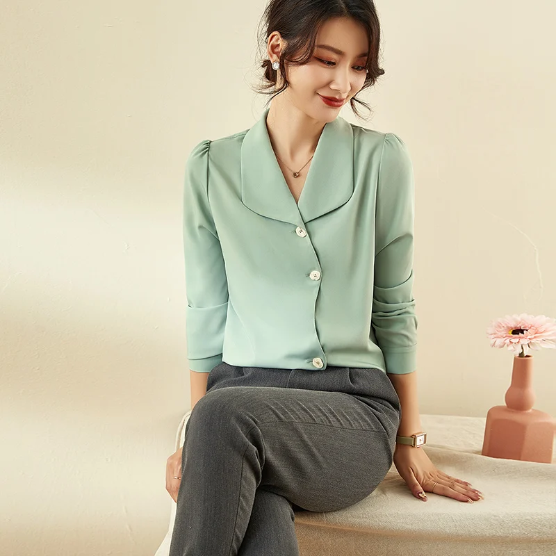 Рубашка Для женщин чувство дизайна нишу 2021 Ранняя осень новые элегантные милые с