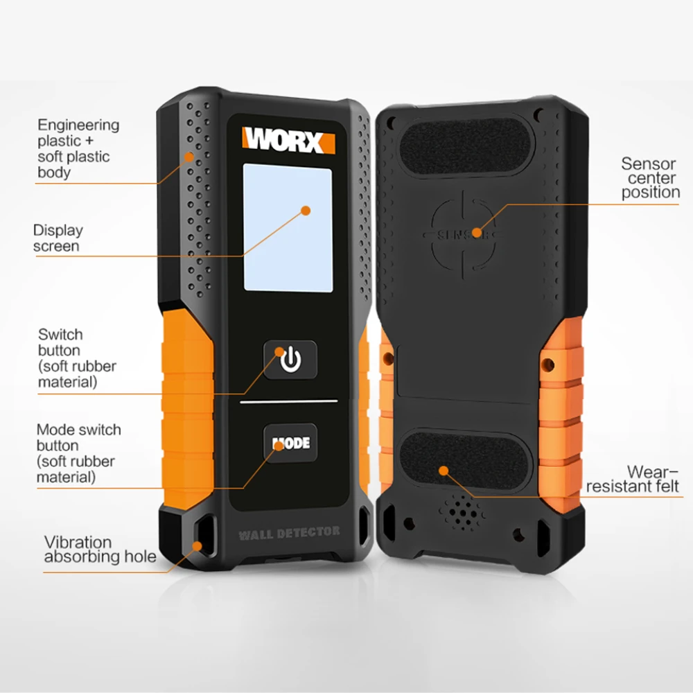 Многофункциональный детектор Worx Stud Finder WX086 3 в 1 металлических и деревянных