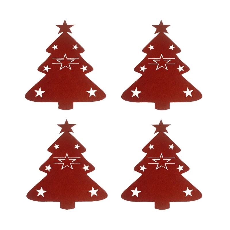 

4 шт., крышки для столовых приборов в виде рождественской елки