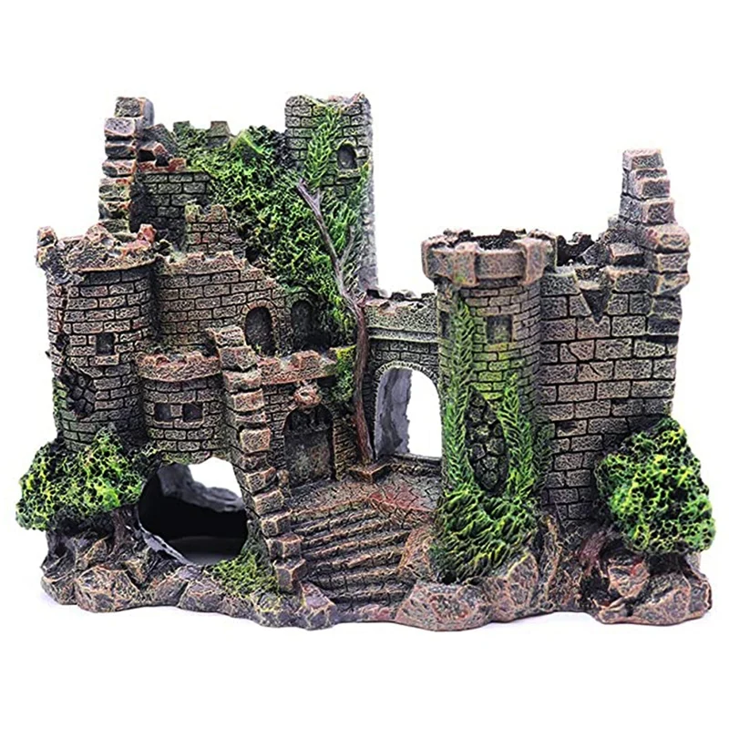 

Practical Castle Aquarium Decoration Fish Tank Ornaments and Moss Applicable to Treasure