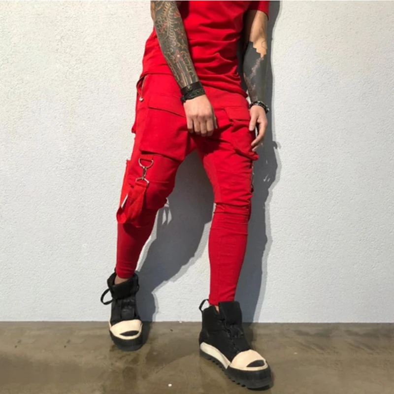 Уличная одежда мужские повседневные штаны брюки с карманами хип-хоп джоггеры