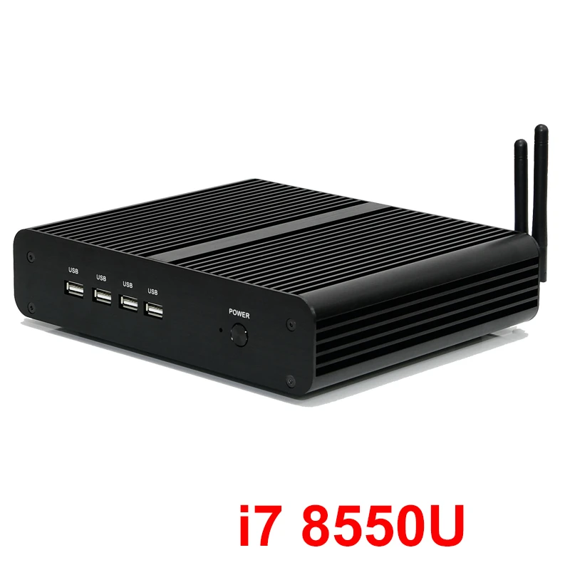 I7 Мини ПК Intel Core i7 8550U безвентиляторный Настольный четырехъядерный HTPC wifi HDMI DP DDR4 ram Linux win10 Pro лицензионный компьютер