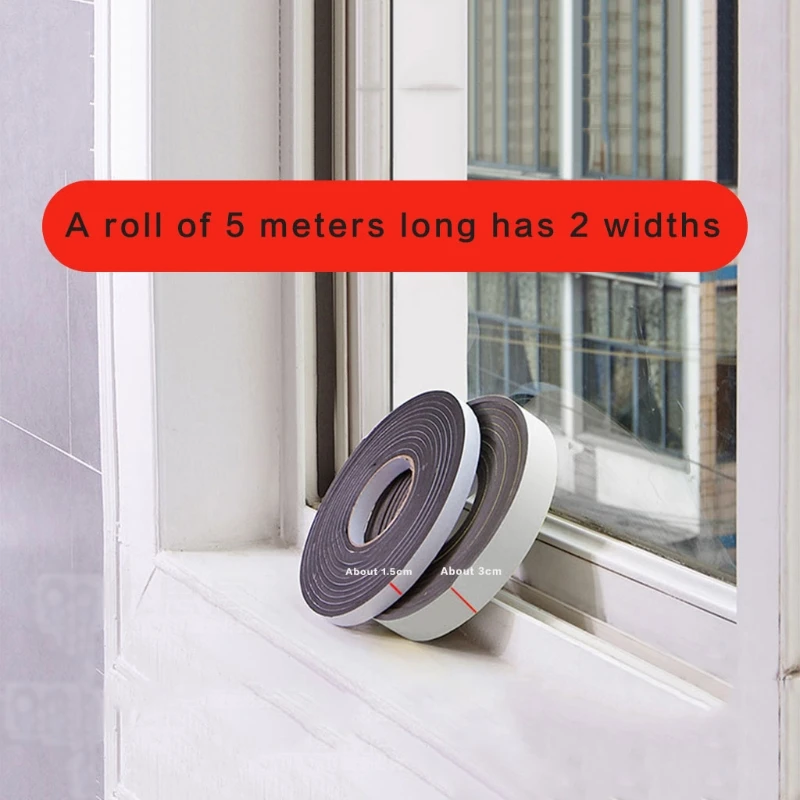 

5m Windproof Soundproof Self-Adhesive Sealing Strip For Doors And Windows K1KA