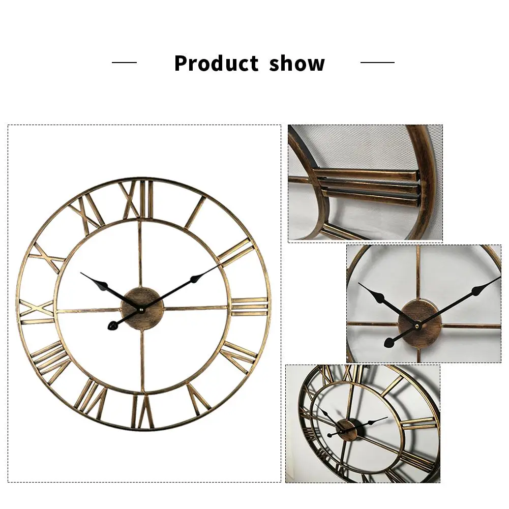 

Atmospheric Simple Personality Creative Fashionable Living Room American Modern Loft Cafe Iron Pendant Clock Silent Retro 20 Inc