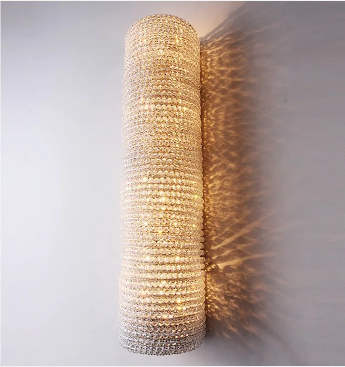 Beste Hotel Crystal Armatuur Lange Wandlamp Salon Club Grote Verticale Post Licht Lange Crystal Wandlamp Voor Eetkamer Led Armatuur Lampen Woonkamer Trap Verlichting Badkamer Lamp Wandlamp Binnen Tuinverlichting Spiegel