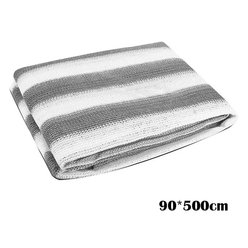 

1 Pcs Summer Balcony Screen Privacy Sunshade Net Off-white Striped Garden Plant Shading Net HDPE Outdoor Sun Shade 90*500cm