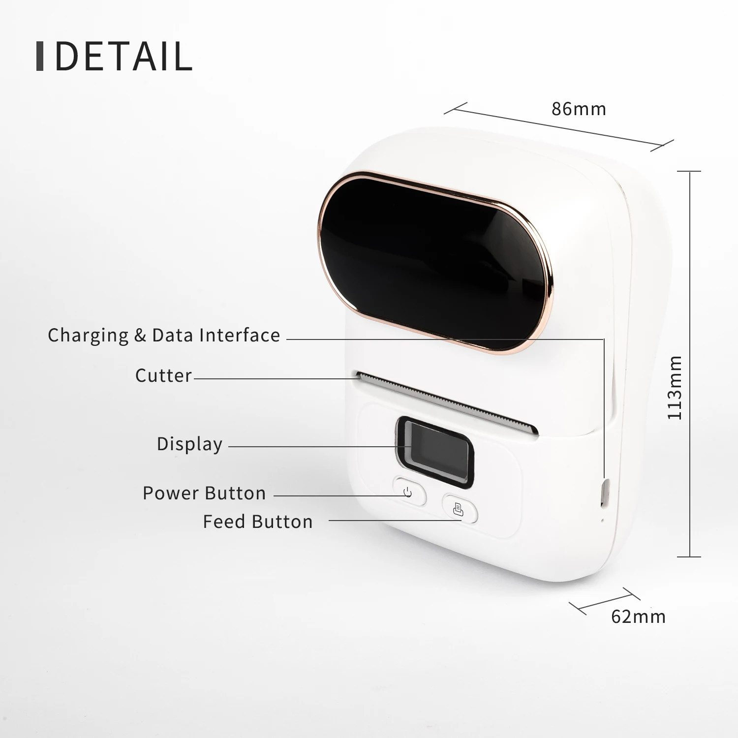 

Aibecy Portable Thermal Printer Handheld Label Printer 203dpi Support 20-50mm Paper Width Multiple Language Print Use with APP