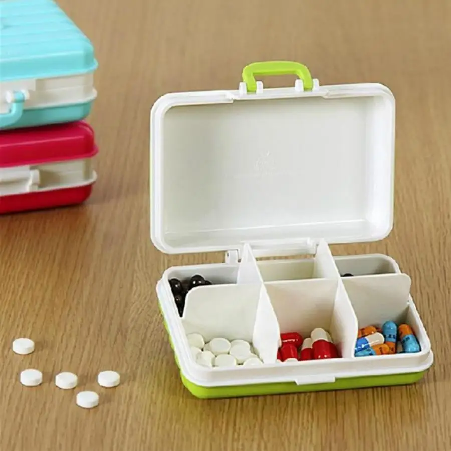 Лак для ногтей органайзер 6 сетки ежедневная Портативный медицина коробка конфет