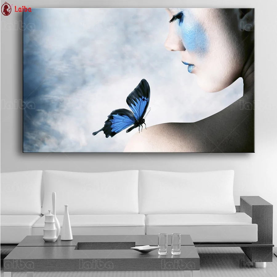 

Алмазная живопись «сделай сам», креативная Модная девушка, лицо бабочки, вышивка крестиком, Алмазная мозаика, алмазная вышивка, полная квад...