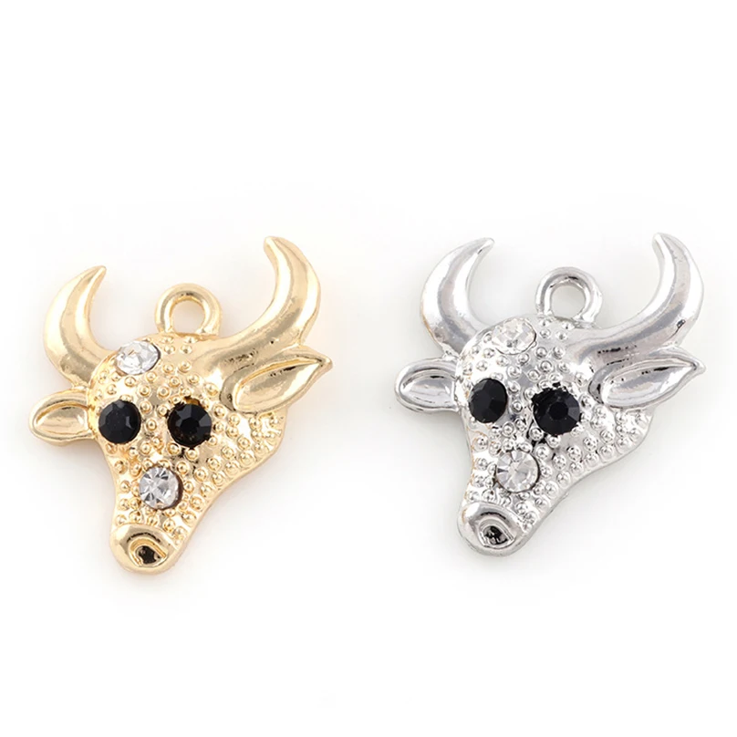 

10 шт./лот подвеска ручной работы со стразами в форме крупного рогатого скота Подвеска DIY для браслета ожерелья сумки