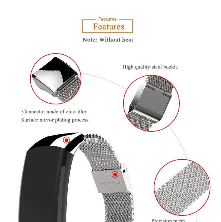 Mijobs для huawei honor band 3 srtap Milan металлический ремешок для honor band 3 ремешок из нержавеющей стали умный Браслет для honor 4 3 Smart