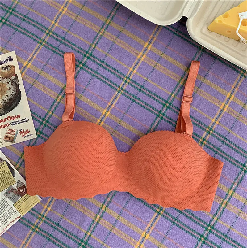 

Women seamless Bra Hollowing out Korean Underwear Women's Bra Sexy Solid Color Push Up Bralette Comfort Sports Underwear