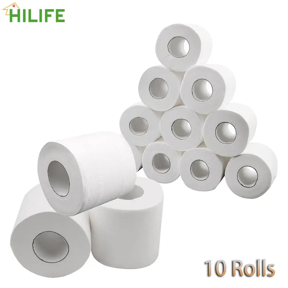

Skin-friendly 3 Layers Toilet Paper Home Bath Kitchen Tissue Roll 10 Rolls/Lot Toilet Roll Paper No fragrance
