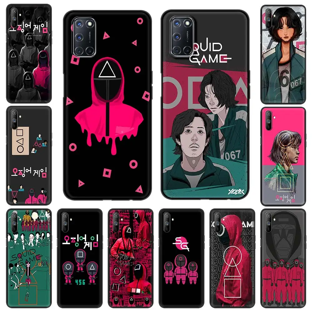 

Чехол для Oppo A53 A52 A54 A15 A9 2020, черный чехол для Realme 8 7 6 Pro C3 C21