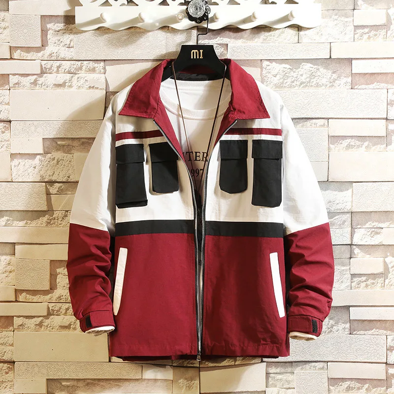 Куртка мужская Тонкая с цветочным принтом уличная одежда Бомбер большие размеры