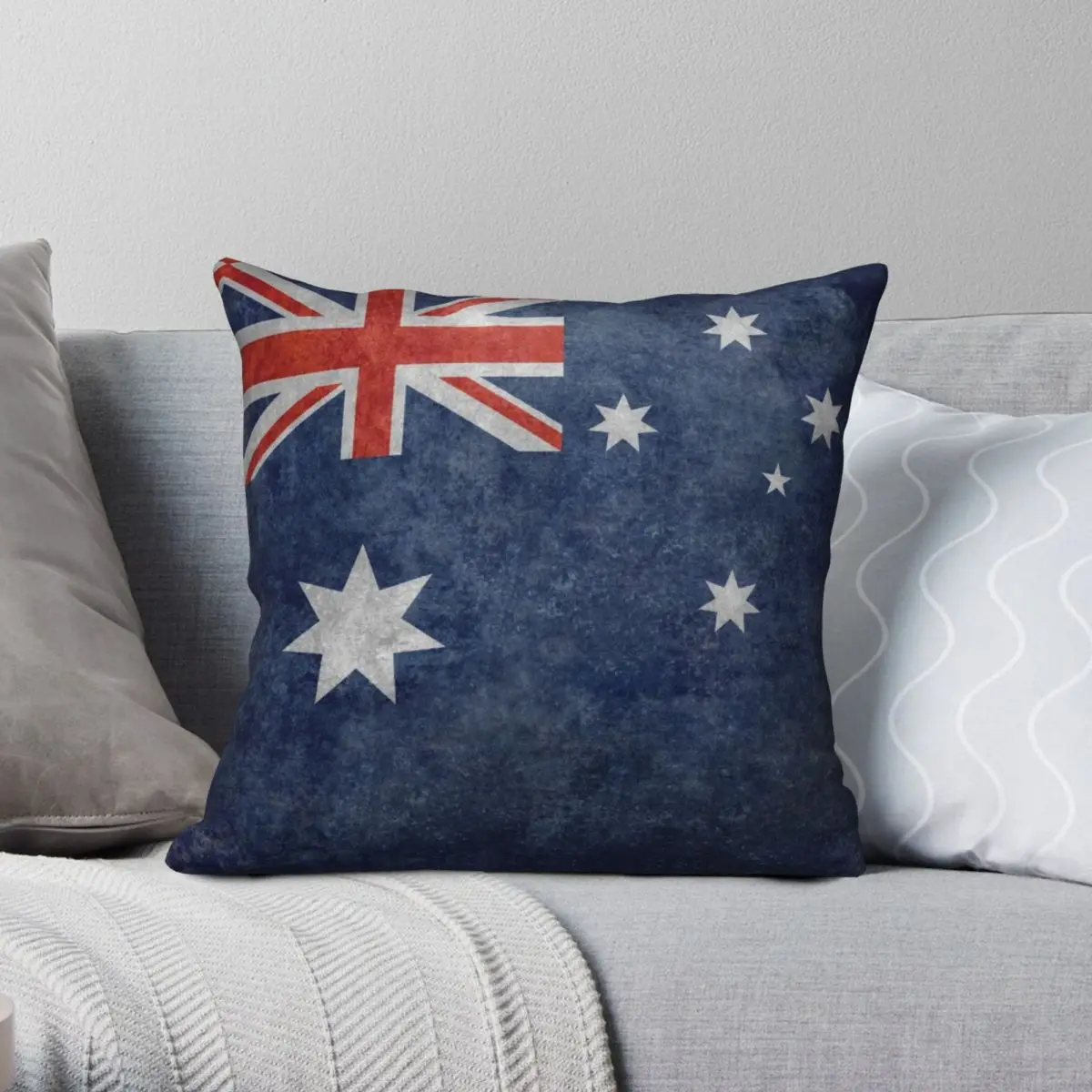 

Flag Of Australia Grungy Retro Textured Pillowcase Polyester Linen Velvet Zip Decor Pillow Case Sofa Seater Cushion Cover