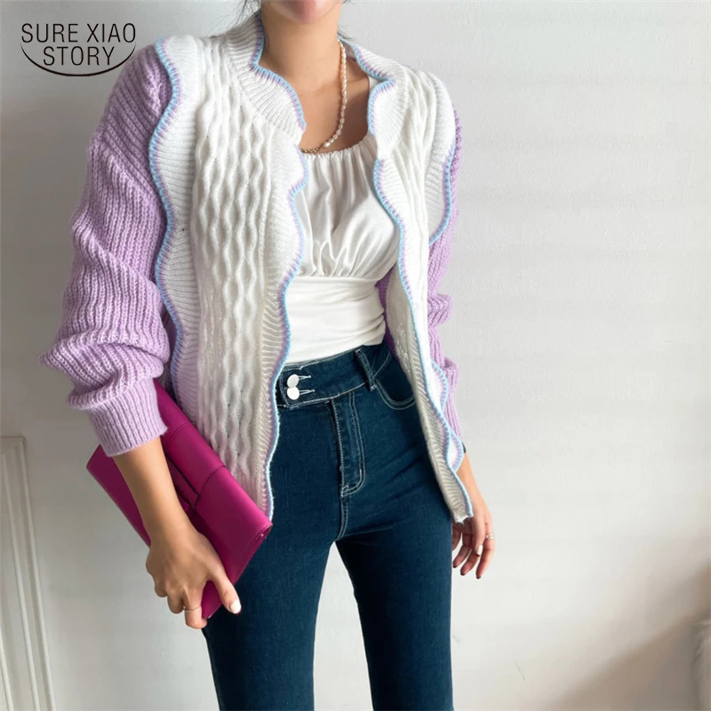 

Elegant Lazy Wind Loose Gentle Jacket Casual Slim Long Sleeve Knitted Cardigan Autumn Sweet Sweater Cardigan Fashion Tops 17828