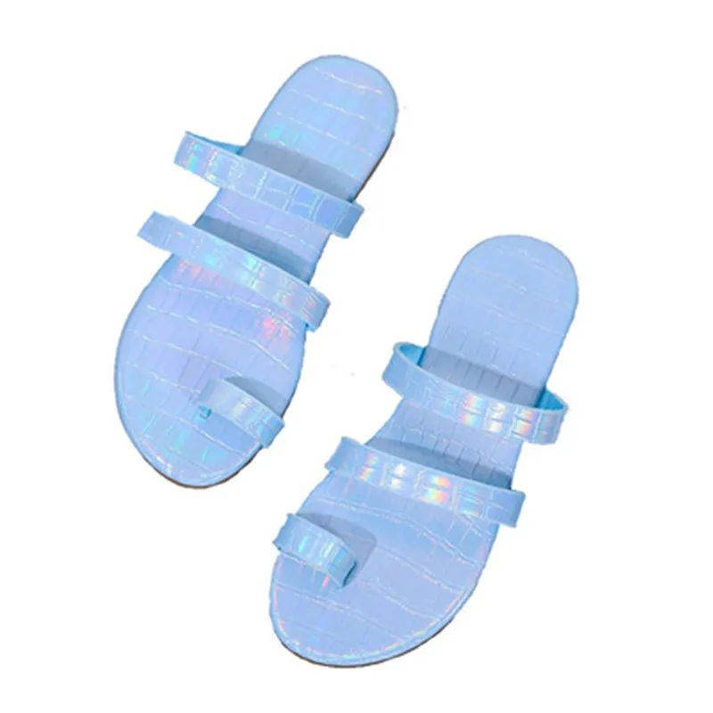 

Summer Women Slippers Slide Sandals Beach Slides Cute Laser Lightweight Non-slip Bling Women Shoes