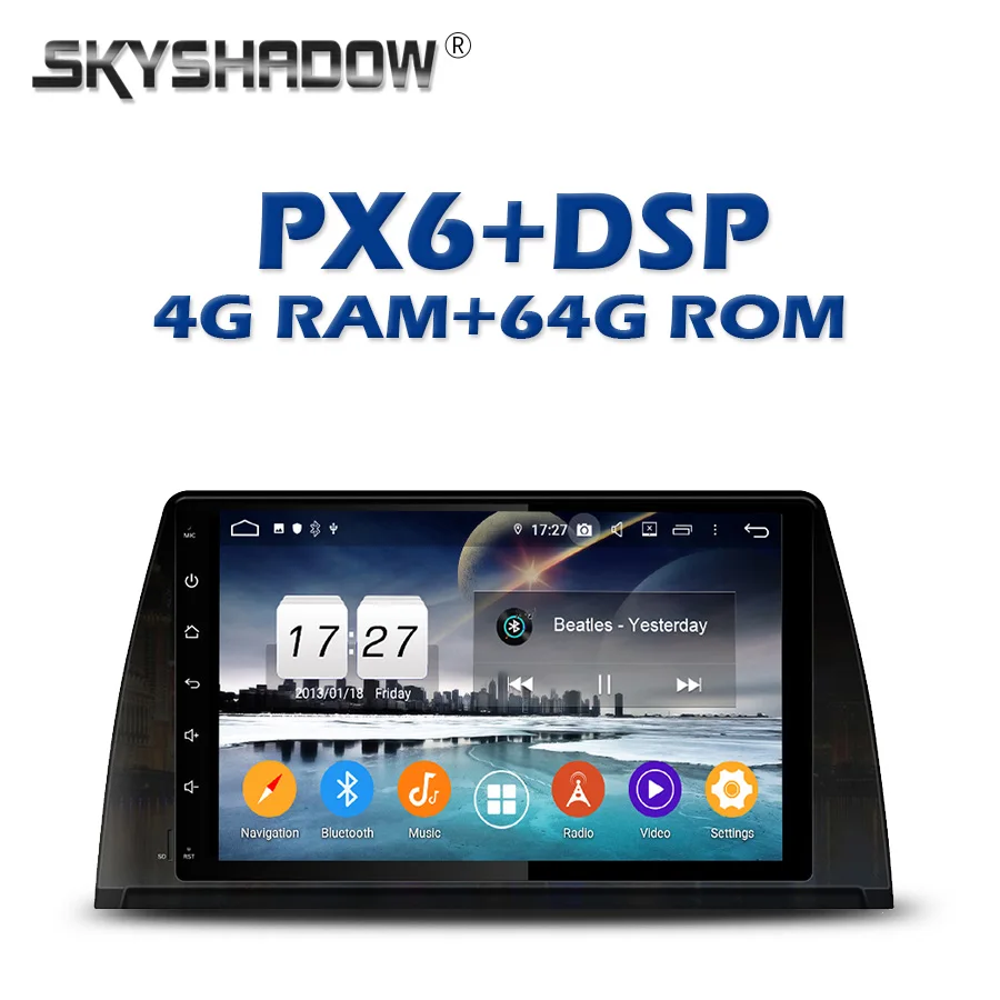 Беспроводной автомобильный DVD плеер Carplay PX6 IPS 10 1 дюйма Android 4 Гб + 64 ГБ Bluetooth Wi Fi GPS RDS
