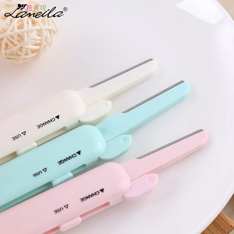 Portable Type Retractable Stainless Steel ti mei dao Eyebrow Knife Attached Replacement Cutter Head A0880 face razor for women |