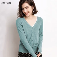 12 colors women knitting cardigan 2020 spring knit jacket solid loose elegant office lady knitwear casual daily outwear hw 4