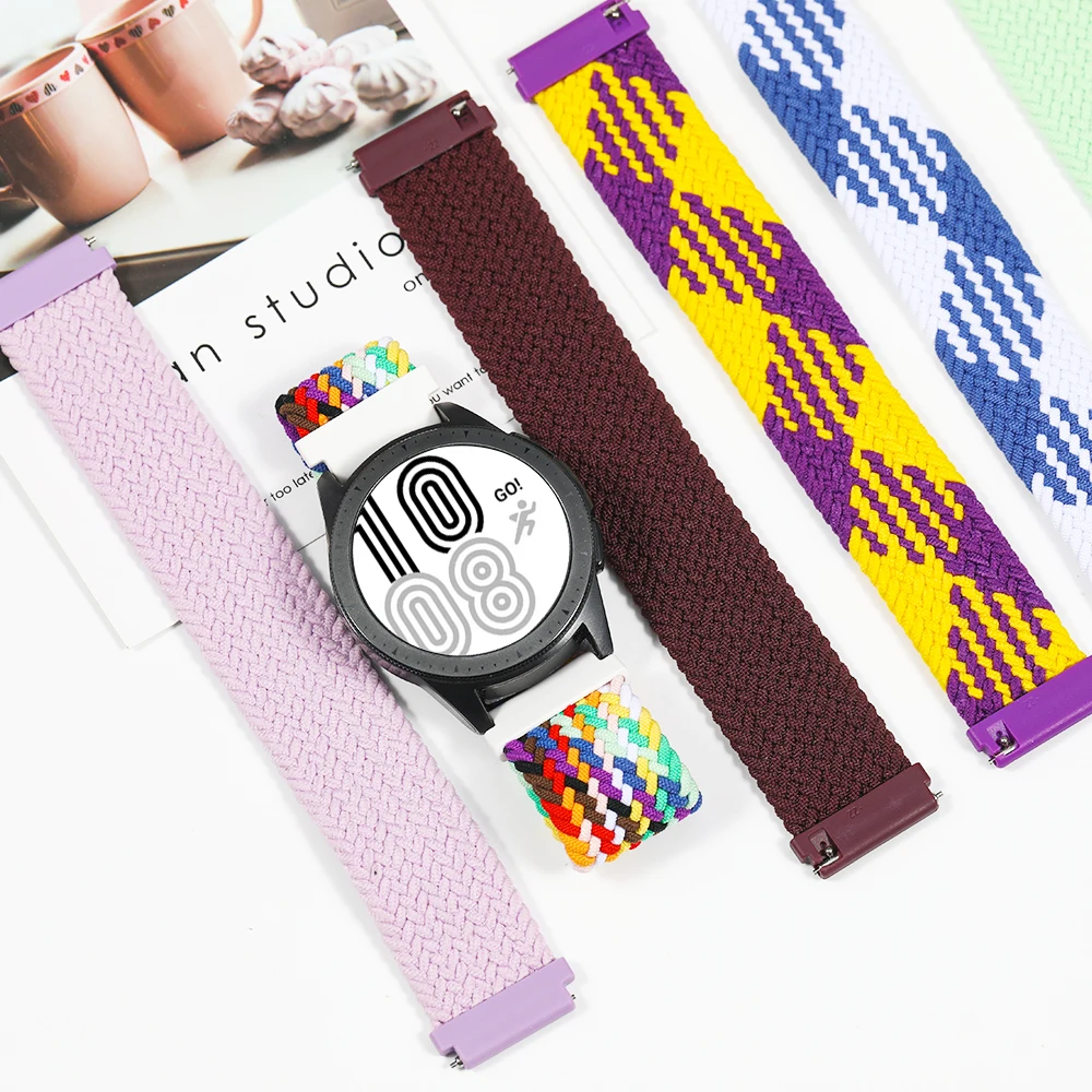 Braided Solo Loop band for Samsung Galaxy watch 5/4 44mm 40mm/4 classic 42 46mm Watchband 22 20mm correa Galaxy 5 pro 45mm strap