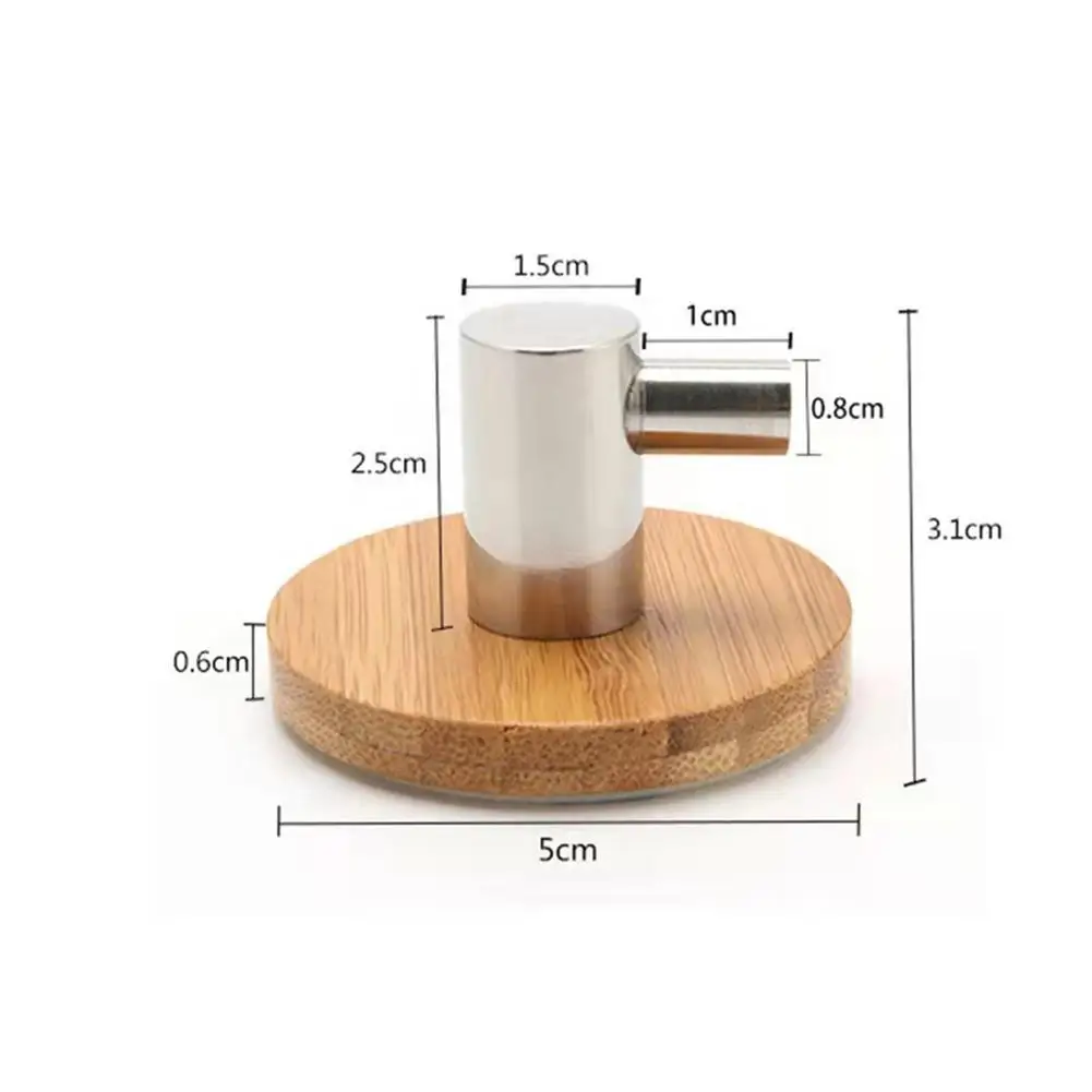 

Adhesive Natural Bamboo Stainless Steel Hook Wall Clothes Bag Headphone Key Hanger Kitchen Bathroom Door Towel Rustproof Shelf