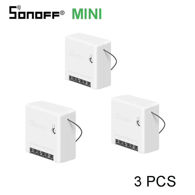 Sonoff mini 3 pcs SONOFF Мини Wifi DIY умный коммутатор Двусторонняя проводка модули домашней автоматизации совместимы с eWelink Alexa amazon Google Home - Комплект: Sonoff mini 3 pcs