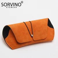 sorvino new creative simple sunglasses case luxury brand frosted leather box portable woman man glasses storage