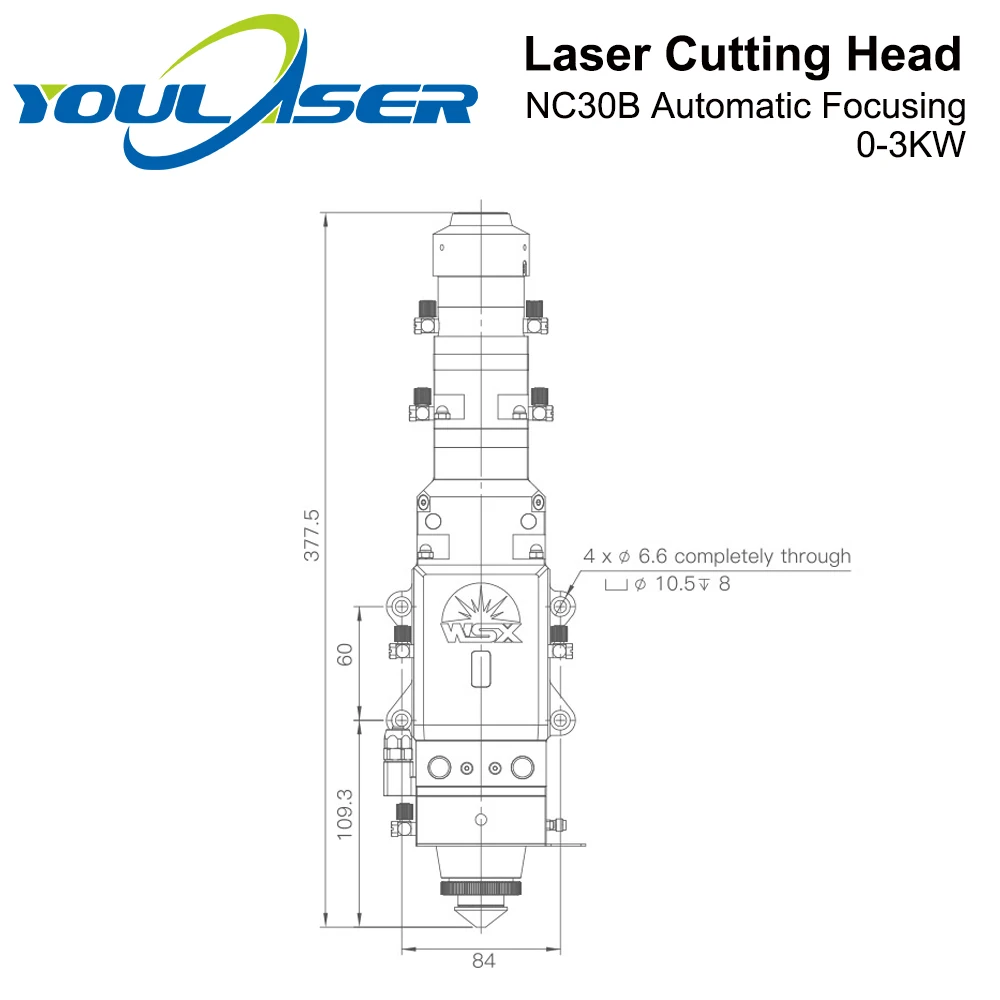 YOULASER WSX 0 3 кВт NC30B волоконная Лазерная режущая головка автоматическая фокусировка