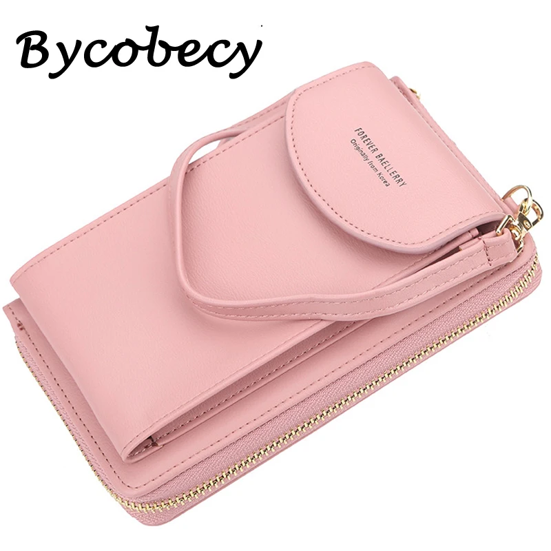 

Женский кошелек Bycobecy, сумка-мессенджер, женский клатч, кошелек на молнии, большие сумки из мягкой кожи