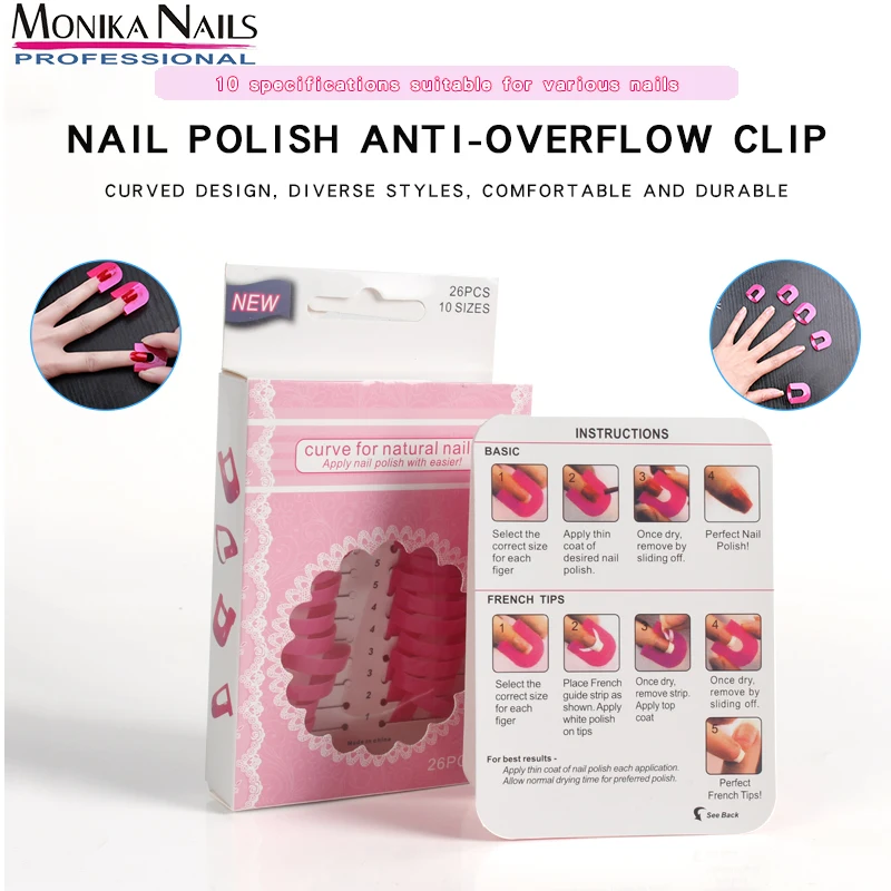 

Manicure Set Gel Overflow clamp Beauty 26pcs Nail overflow clip Model Prevent Edge Polish Glue Preven Portable DIY Nail Art Tool
