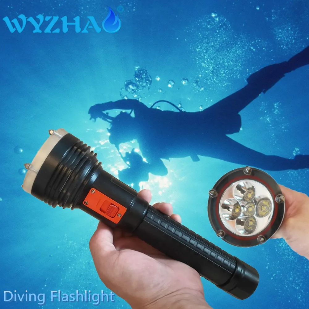 

Diving flashlight White light waterproof light 5 - L2 LED light the deep sea light use Household Use 26650 Swimming TacticsTorch