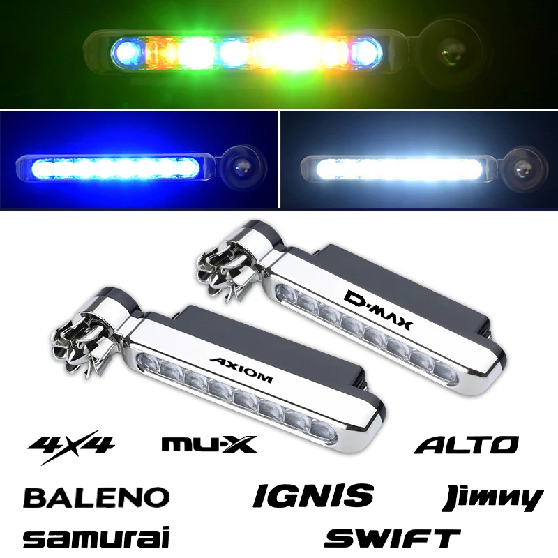 

2PCS Wind Powered Car Running Lights 8LED Rotation Fan Daylight For Suzuki JIMNY JB33 JB43 JB23 Swift SX4 Ignis Vitara Samurai