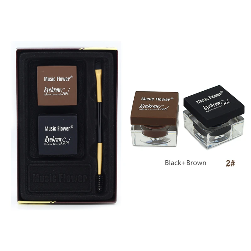 Music Flower чёрный коричневый карандаш для бровей крем с двухсторонний инструмент