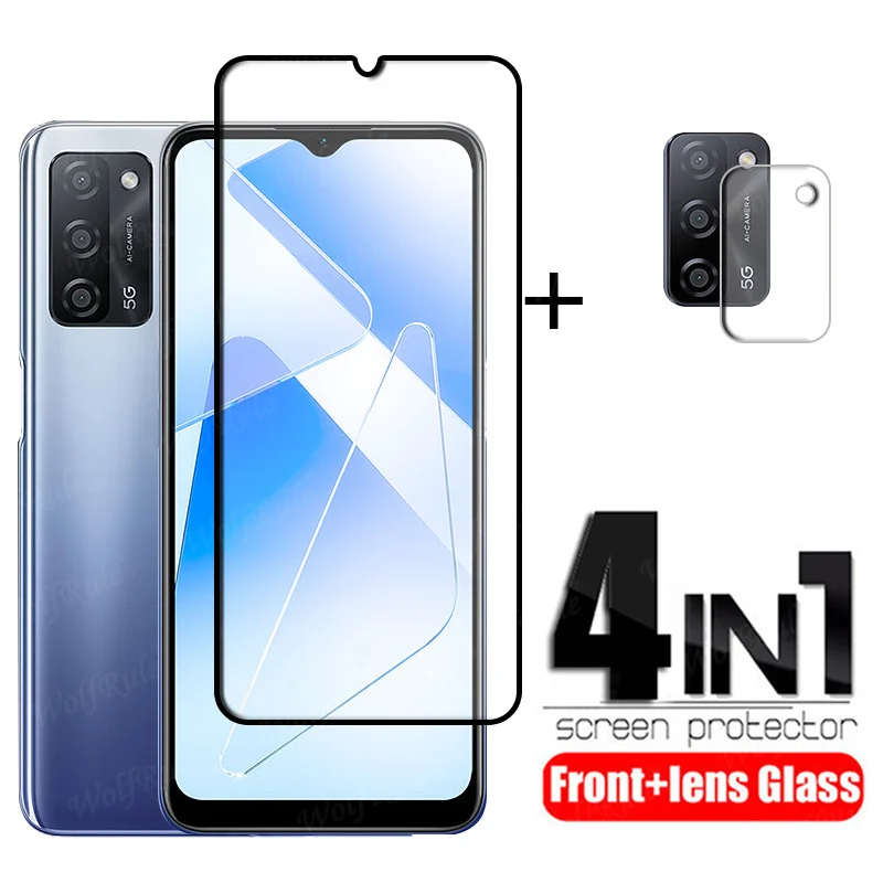 

4-in-1 For OPPO A55 5G Glass For OPPO A55 5G Tempered Glass Phone Film HD Protective Screen Protector For OPPO A55 5G Lens Glass