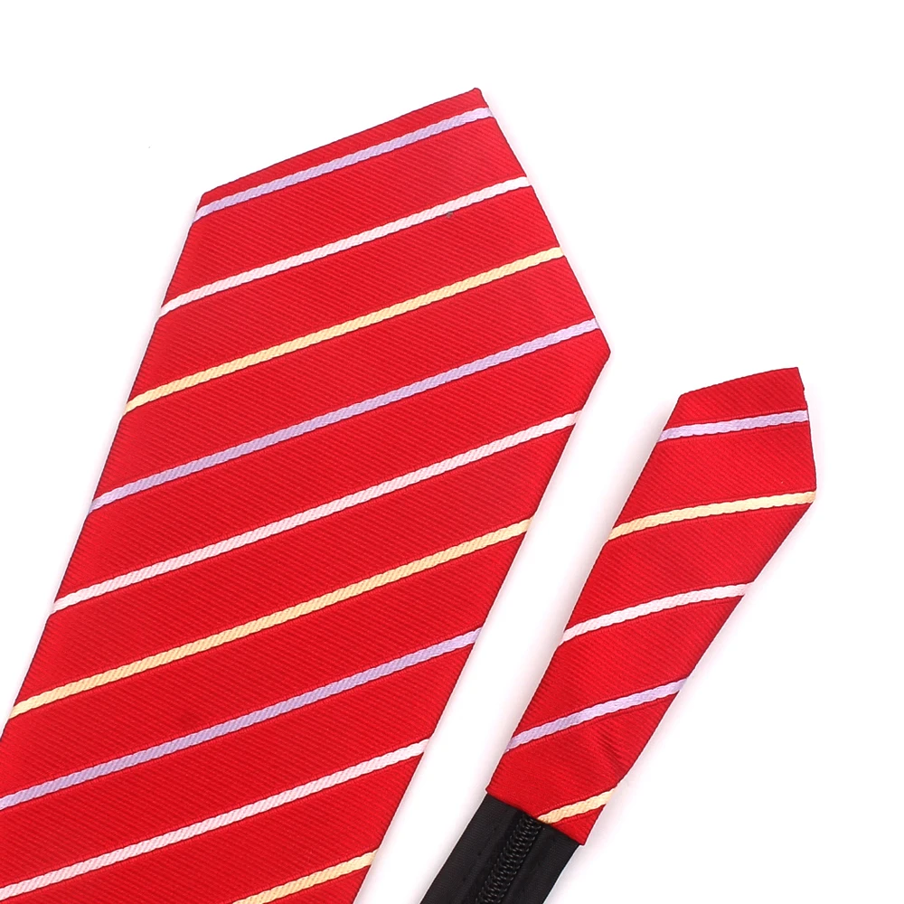 Simple Zipper Ties For Men Women Striped Mens Tie Business Wedding 8cm Wide Skinny Neck Casual Slim Red Purple Necktie | Аксессуары для
