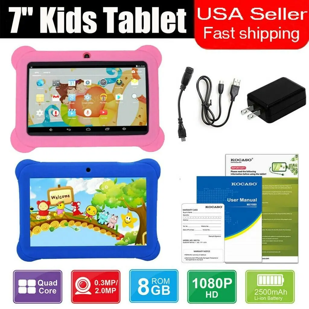 8 "Детский планшет Google Android Quad Core Tablet PC 12 + 512G двойной Камера Wi-Fi Bluetooth для