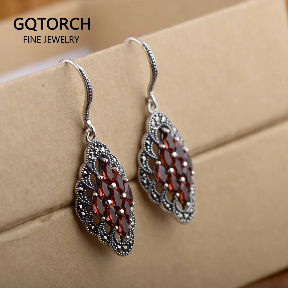 Женские винтажные серьги-подвески в форме ромба из стерлингового серебра 925